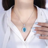 Vintage Lab Diamond Pendant Necklace for Women
