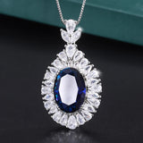 Vintage Lab Diamond Pendant Necklace for Women
