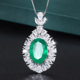 Vintage Lab Diamond Pendant Necklace for Women