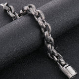 Vintage 13MM Stainless Steel Link Chain Man Bracelet Men's Classic
