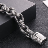 Vintage 13MM Stainless Steel Link Chain Man Bracelet Men's Classic