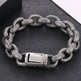 Vintage 13MM Stainless Steel Link Chain Man Bracelet Men's Classic