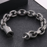 Vintage 13MM Stainless Steel Link Chain Man Bracelet Men's Classic