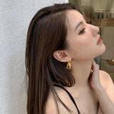Vintage 14k Geometric Twist Hoop Earrings Chunky Hoop Wedding Jewelry