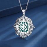 Vintage Emerald Amethyst Pendant Necklace for Women Gemstone Lab Diamond