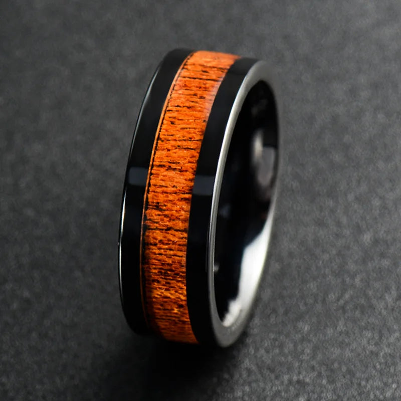 Vintage Unisex Stainless Steel Rings 8mm Titanium Stainless Steel Finger Band