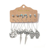 Vintage Metal Dangle Drop Earrings Sets Bundles for Women Mixed Ethnic Boho