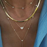 Vintage Pendant Necklace Boho Layer Crystal Necklaces