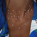 Vintage Pendant Necklace Boho Layer Crystal Necklaces