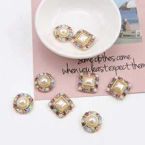 20pcs Round/Square Alloy/Zircon Charms for DIY Earrings/Necklace