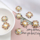 20pcs Round/Square Alloy/Zircon Charms for DIY Earrings/Necklace