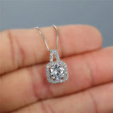 Vintage Green Moissanite Pendant 925 Sterling Silver Choker Jewelry