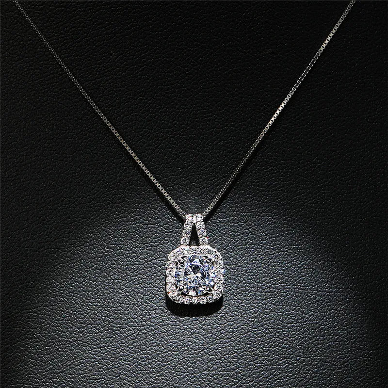 Vintage Green Moissanite Pendant 925 Sterling Silver Choker Jewelry