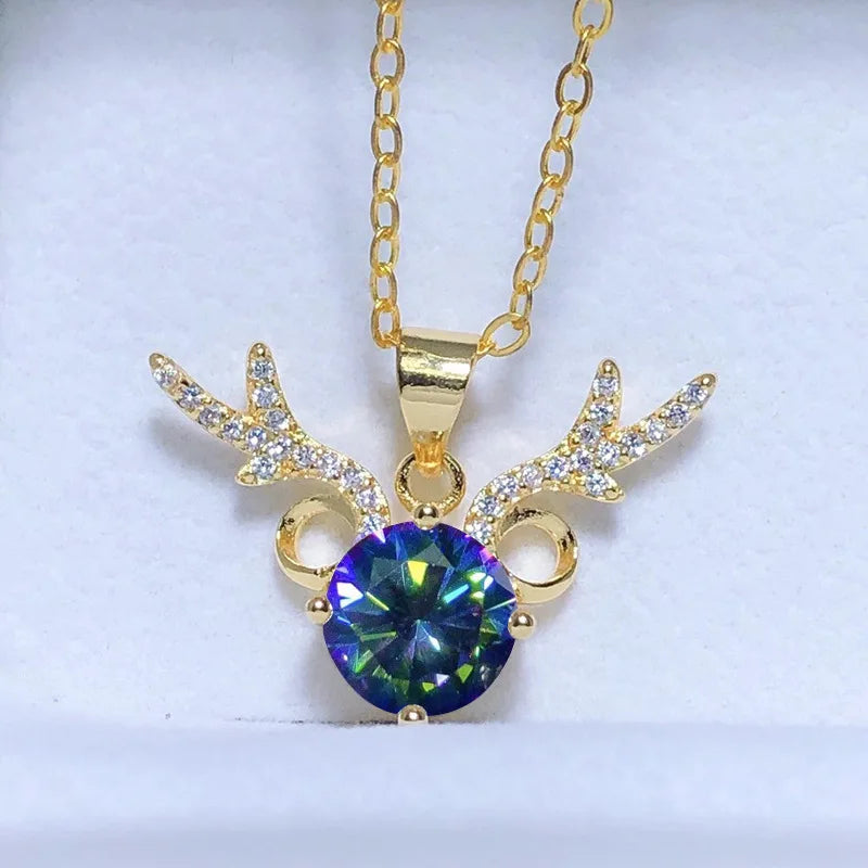 Vintage 2ct Lab Moissanite Pendant 925 Sterling Silver Wedding Pendants Necklace