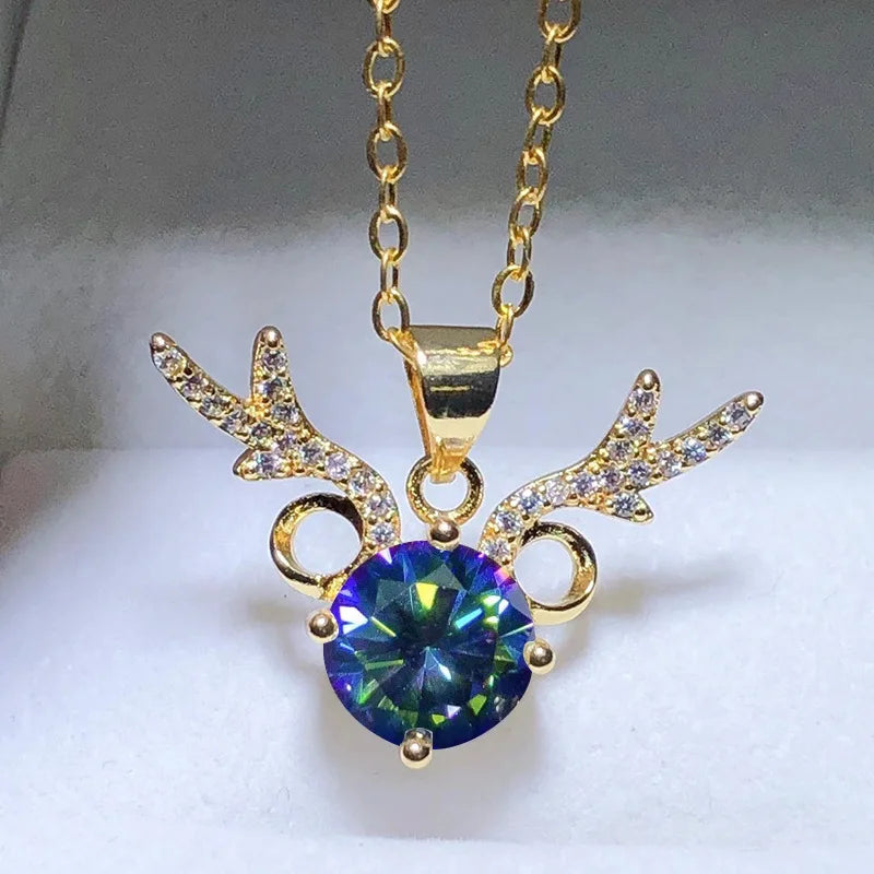 Vintage 2ct Lab Moissanite Pendant 925 Sterling Silver Wedding Pendants Necklace