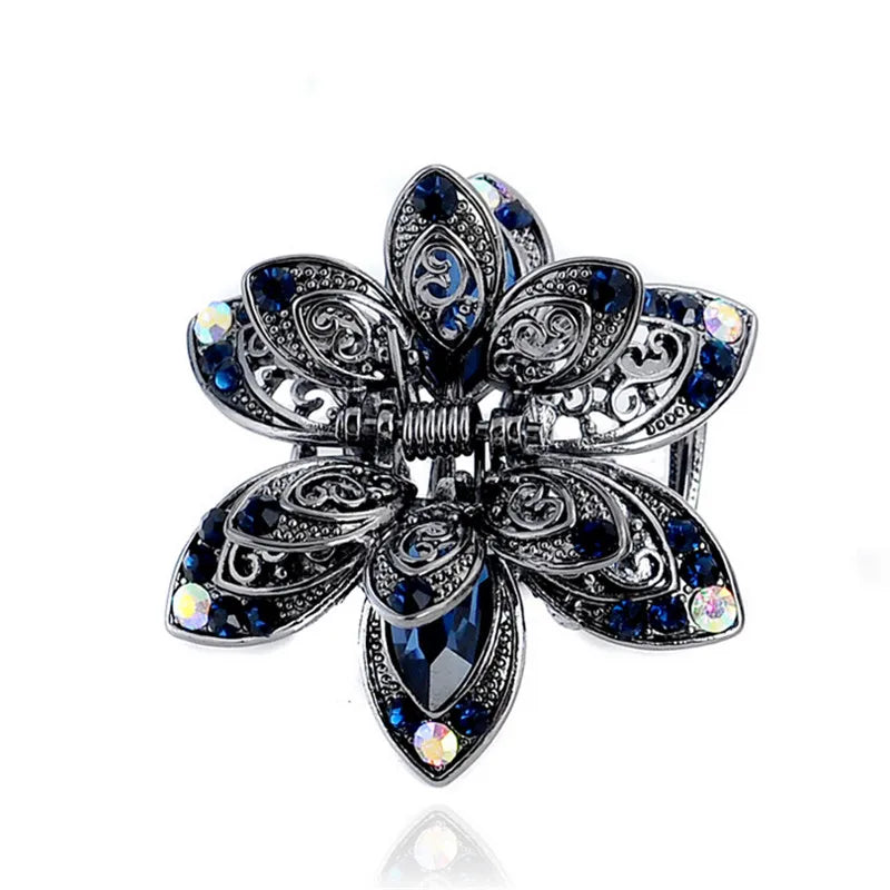Vintage Crystal Flower Hair Claws Wedding Hair Clip Women Hair Jewelry