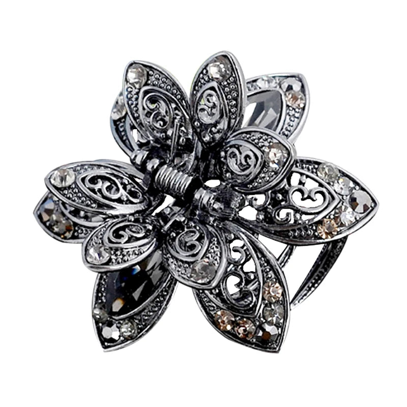 Vintage Crystal Flower Hair Claws Wedding Hair Clip Women Hair Jewelry