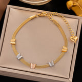 Vintage 316L Titanium/Stainless Steel Charm Bracelet for Women Girls