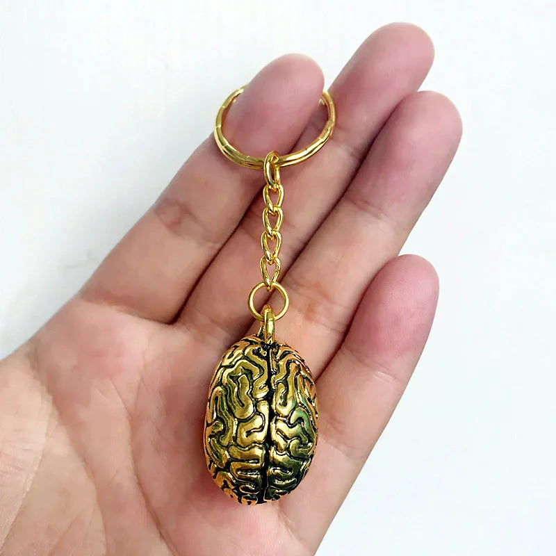 Vintage 3D Brain Keychain Anatomical Organs Keyring Doctor Graduation Gift