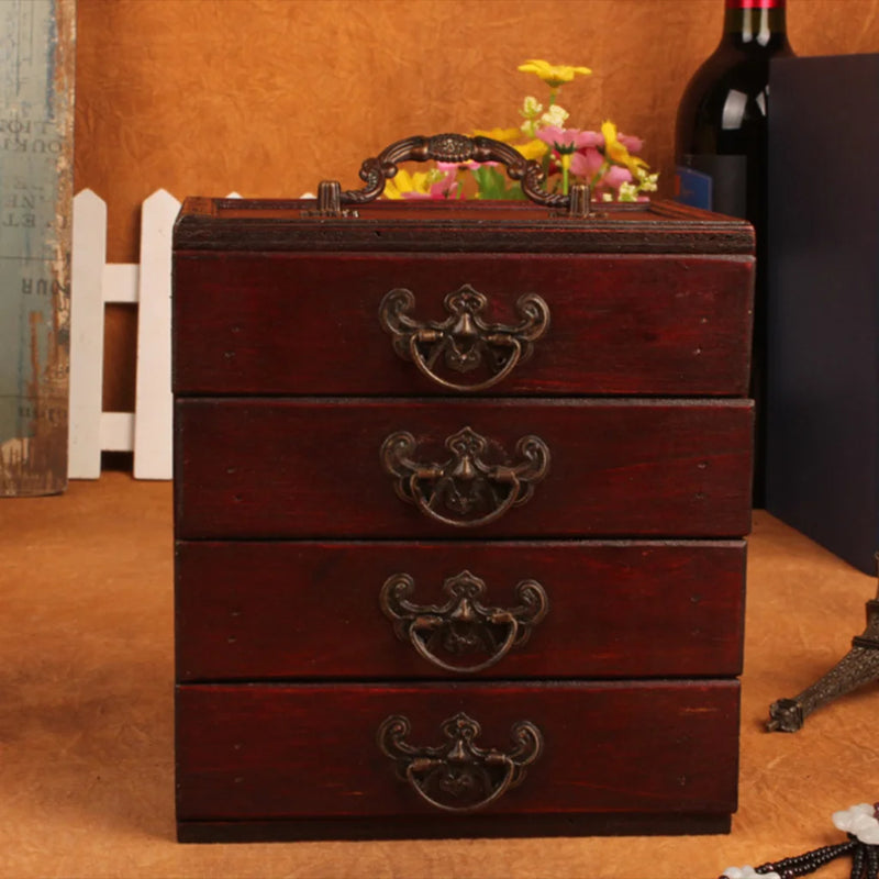 Vintage Wooden Jewelry Box Organizer