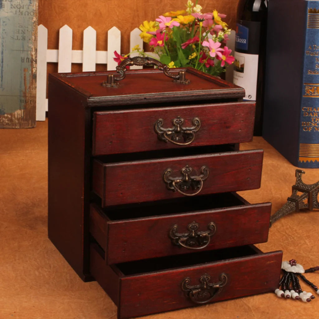 Vintage Wooden Jewelry Box Organizer