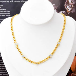 Vintage Love Heart Micro Zircon Chain Necklace