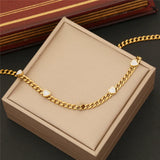 Vintage Love Heart Micro Zircon Chain Necklace