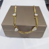 Vintage Love Heart Micro Zircon Chain Necklace