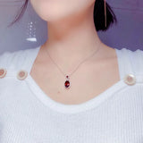 Vintage 4ct Simulated Garnet Pendant Real Filled Wedding Pendants Necklace