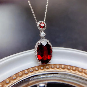 Vintage 4ct Simulated Garnet Pendant Real Filled Wedding Pendants Necklace