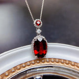 Vintage 4ct Simulated Garnet Pendant Real Filled Wedding Pendants Necklace