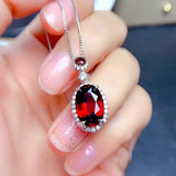 Vintage 4ct Simulated Garnet Pendant Real Filled Wedding Pendants Necklace