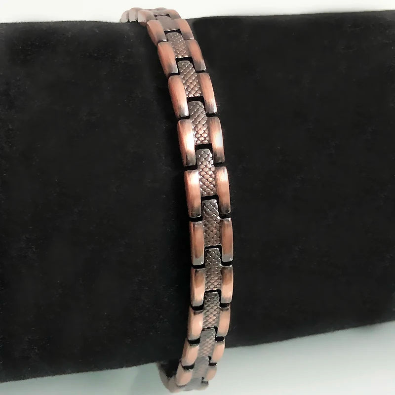 6MM Red Copper Man Bracelet Magnetic Therapy Arthritis Pain Relief Jewelry