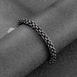 Vintage 7mm Bracelet Punk Steel Oxidized Chain Jewelry Men's Charm
