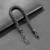 Vintage 7mm Bracelet Punk Steel Oxidized Chain Jewelry Men's Charm