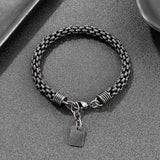 Vintage 7mm Bracelet Punk Steel Oxidized Chain Jewelry Men's Charm