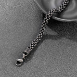 Vintage 7mm Bracelet Punk Steel Oxidized Chain Jewelry Men's Charm
