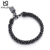 Vintage 7mm Bracelet Punk Steel Oxidized Chain Jewelry Men's Charm