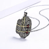 925 Silver Necklace Geometric Pendant Unique Sweater Chain