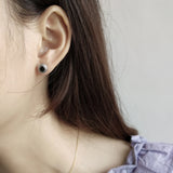 Vintage 925 Silver Enamel Stud Earrings Birthday Gift Tiny