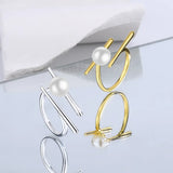 925 Silver Chopsticks Pearl Finger Ring Open Silver Rings Wedding Gift