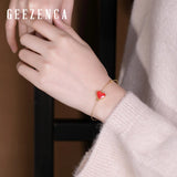 Vintage 925 Silver Cloisonne Heart Bracelet Charm Bangles Fine Jewelry Women