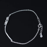 925 Sterling Silver Link Chain Bracelet Flower Bracelet Chinese Style
