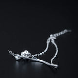 925 Sterling Silver Link Chain Bracelet Flower Bracelet Chinese Style