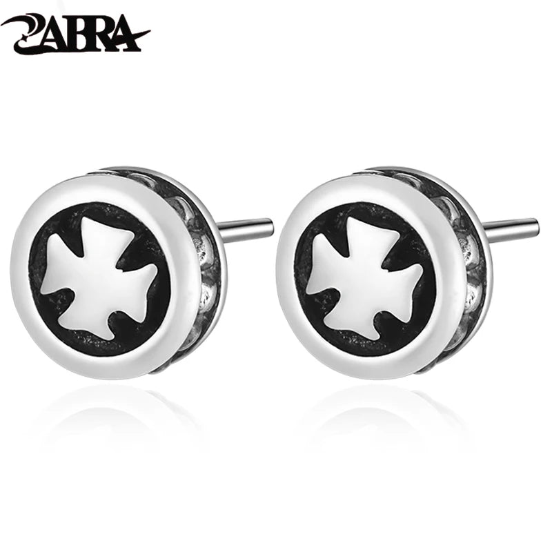 Vintage 925 Sterling Silver Cross Earrings Rock Retro Thai Silver Fine Jewelry