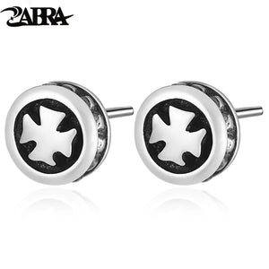 Vintage 925 Sterling Silver Cross Earrings Rock Retro Thai Silver Fine Jewelry
