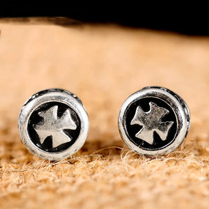 Vintage 925 Sterling Silver Cross Earrings Rock Retro Thai Silver Fine Jewelry