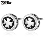 Vintage 925 Sterling Silver Cross Earrings Rock Retro Thai Silver Fine Jewelry