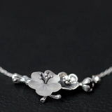 925 Silver Crystal Plum Blossom Necklace Women Pendant Jewelry