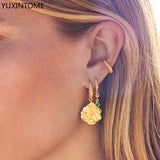 925 Silver Turquoise Crystal Zircon Wedding Stud Earrings